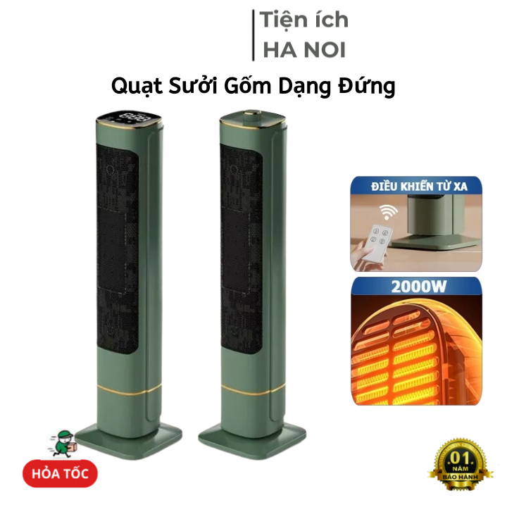 Quạt sưởi cây đứng  Youpin CÔNG SUẤT LỚN 2000W, máy sưởi cây sưởi gốm PTC Ceramic không khô da