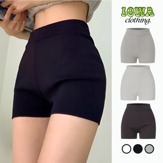  Quần BIKER SHORT Chất Thun Gân QU01 Quần Đùi Nữ Cạp Cao Tập Gym Yoga Dance Siêu Ôm Nâng Mông IOWA 