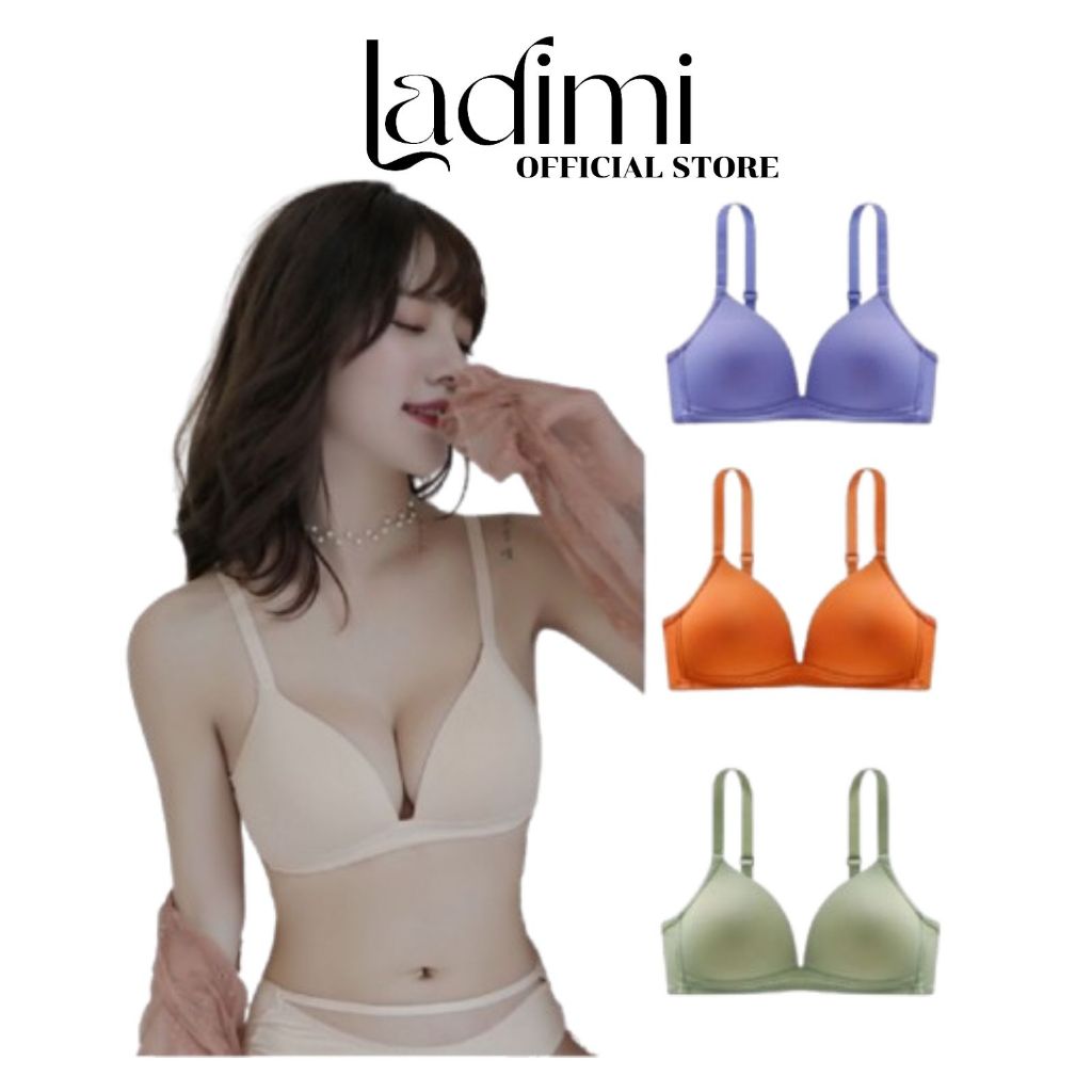 Áo Lót Nữ LADIMI Đúc Su Nâng Ngực Màu Trơn Tôn Vòng 1 Sexy AL21