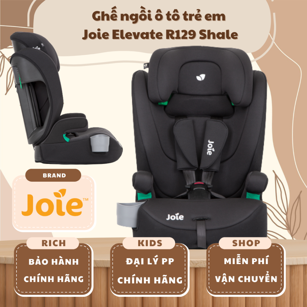 [ JOIE ] Ghế ngồi ô tô trẻ em Joie Elevate R129 Shale - Dành cho bé có chiều dài từ 76 – 150 cm - 15