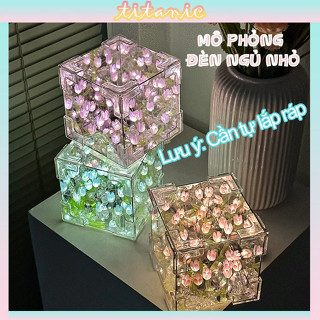  Đèn Ngủ Hoa Tulip Biển Hoa Hình Lập Phương Diy Thủ Công 10*10cm Bằng Acrylic Đẹp Và Tinh Xảo 