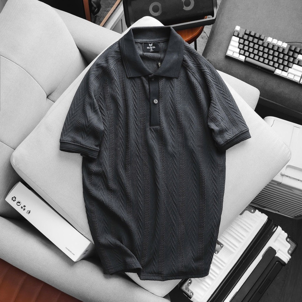 Áo Polo Nam Gusta Chất Liệu Vải Cotton Dệt Kim Phong Cách Trưởng Thành Lịch Sự PL25