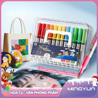  Bút Màu Acrylic Đầu Brush Cao Cấp 12 24 36 48 Màu - Màu Acrylic Tươi Sáng Đa Dạng Cao Cấp 