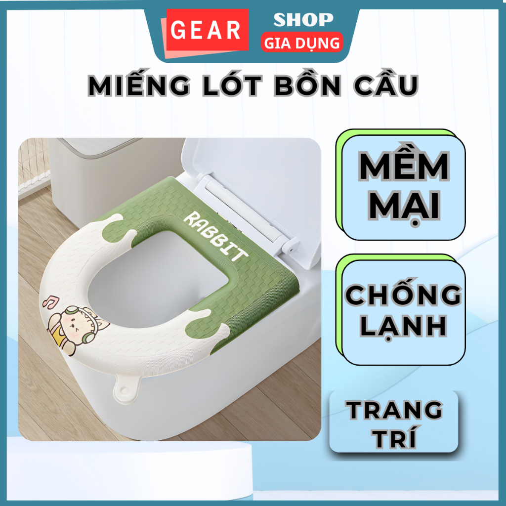 Đệm lót bồn cầu chống thấm nước GEARSHOP bọc lót toilet EVA tấm phủ bồn cầu tiện dụng