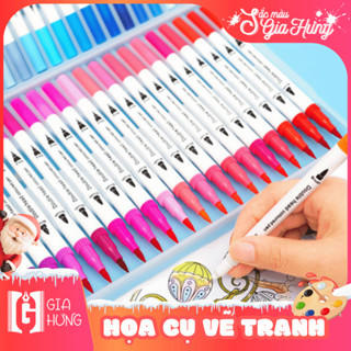  Bút Màu Brush Đánh Dấu Hai Đầu Cao Cấp - Bút Brush Markers Gia Hưng Highlighter Vẽ Tranh Đề Cương 