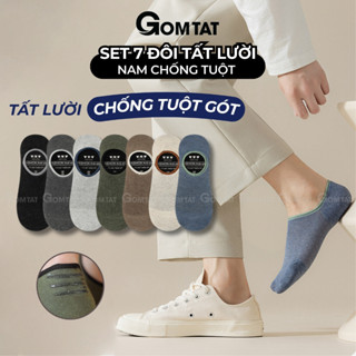 [LIVE] Combo 7 đôi tất lười nam chống tuột gót GOMTAT, vớ lười nam đi giày lười cao cấp - MIA-1402-CB7