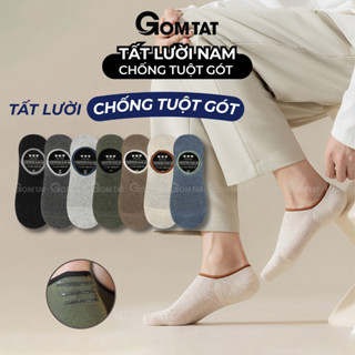 Tất lười nam cao cấp có đệm chống tuột gót GOMTAT, vớ ngắn nam chất cotton mềm mại - MIA-1402-1DOI