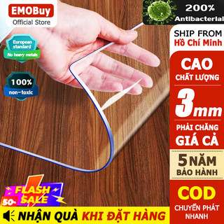  【Siêu dày Tấm lót bàn trong suốt  Khăn trải bàn bằng nhựa PVC Tấm lót bàn ăn Tấm lót chống trượt Chống dầu Lót Bàn 