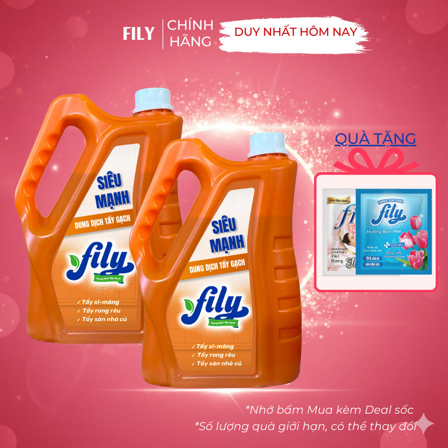 Chất Tẩy Trắng Gạch Rong Rêu Tẩy Xi Măng 2000ml Fily Tẩy Đa Năng Sàn Nhà Cặn Canxi Vết Ố Vàng