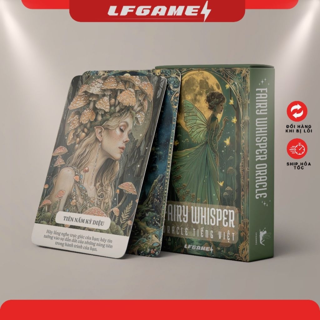 Bộ Bài ORACLE FAIRY WHISPER TIẾNG VIỆT bài tarot Tiếng Việt Tiên Tri Thông Điệp Tín hiệu Lời Nhắn vũ