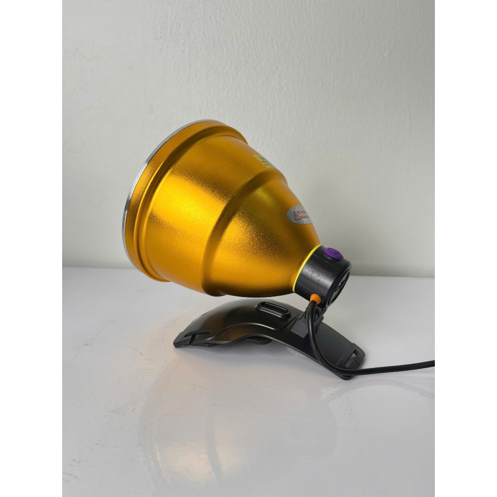 Đèn pin đội đầu đèn kẹp bình ác quy P90  dùng soi nấm mối đi biển chóa đèn 13.5cm