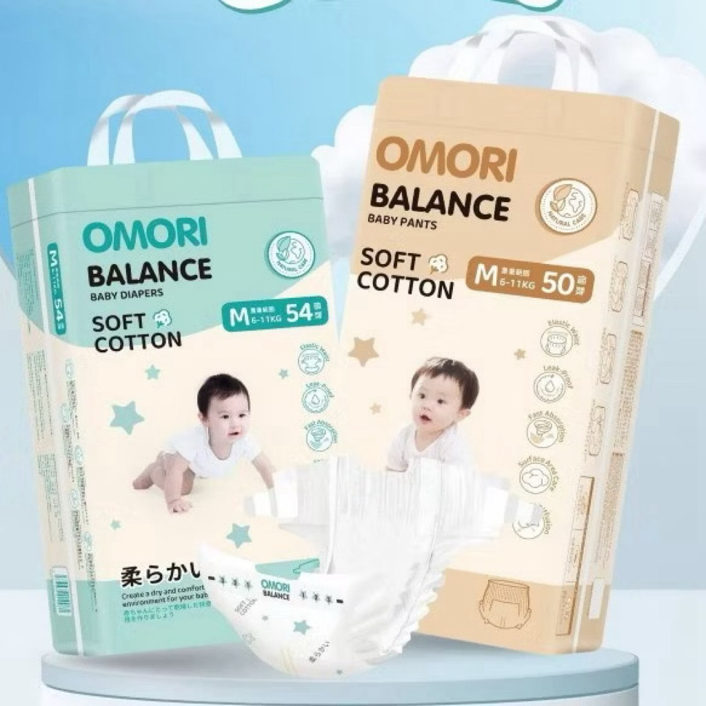 Bỉm dán, bỉm quần Omori Balance Đủ Size Cho Bé Siêu Thấm Hút, An Toàn chính hãng