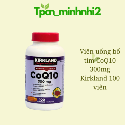 Viên uống tim mạch CoQ10 300mg chai 100 viên hãng Kirkland từ mỹ
