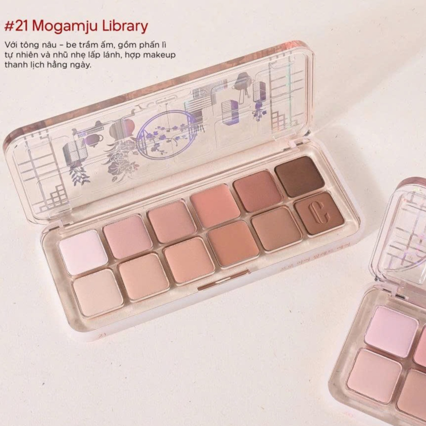 Bảng Phấn Mắt 12 Ô Clio PRO EYE PALATTE AIR Màu 21 Mogamju Library Dễ Ứng Dụng