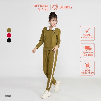Bộ thể thao nữ da cá áo dài quần dài SUNFLY SS5778