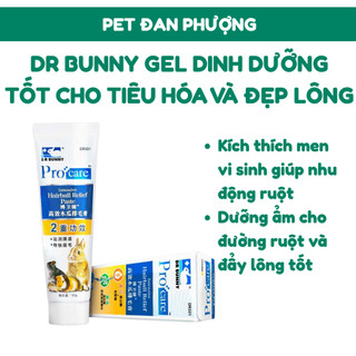 Gel dinh dưỡng DrBunny giúp MƯỢT LÔNG và HỖ TRỢ TIÊU HÓA dành cho Thỏ, Hamster, Bọ, Chinchillas,...
