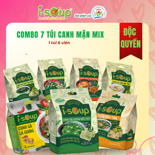  Combo 7 túi canh mặn công nghệ Sấy Thăng Hoa: Gà lá giang Kim chi Cải chua Rong biển Cải xoong Rau ngót Riêu tôm 