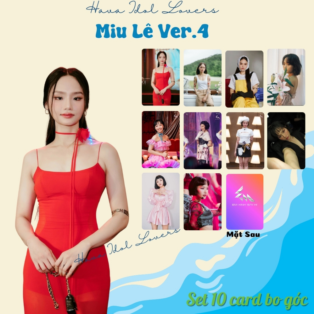 SET 10 Card Bo Góc Em xinh MIU LÊ - Lê Ánh Nhật say hi tặng kèm Sleeve