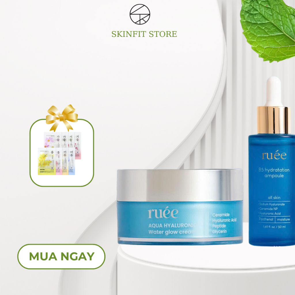 Bộ Đôi Ruee Phục Hồi Da – B5 Hydration Ampoule & Aqua Hyaluronic Water Cream