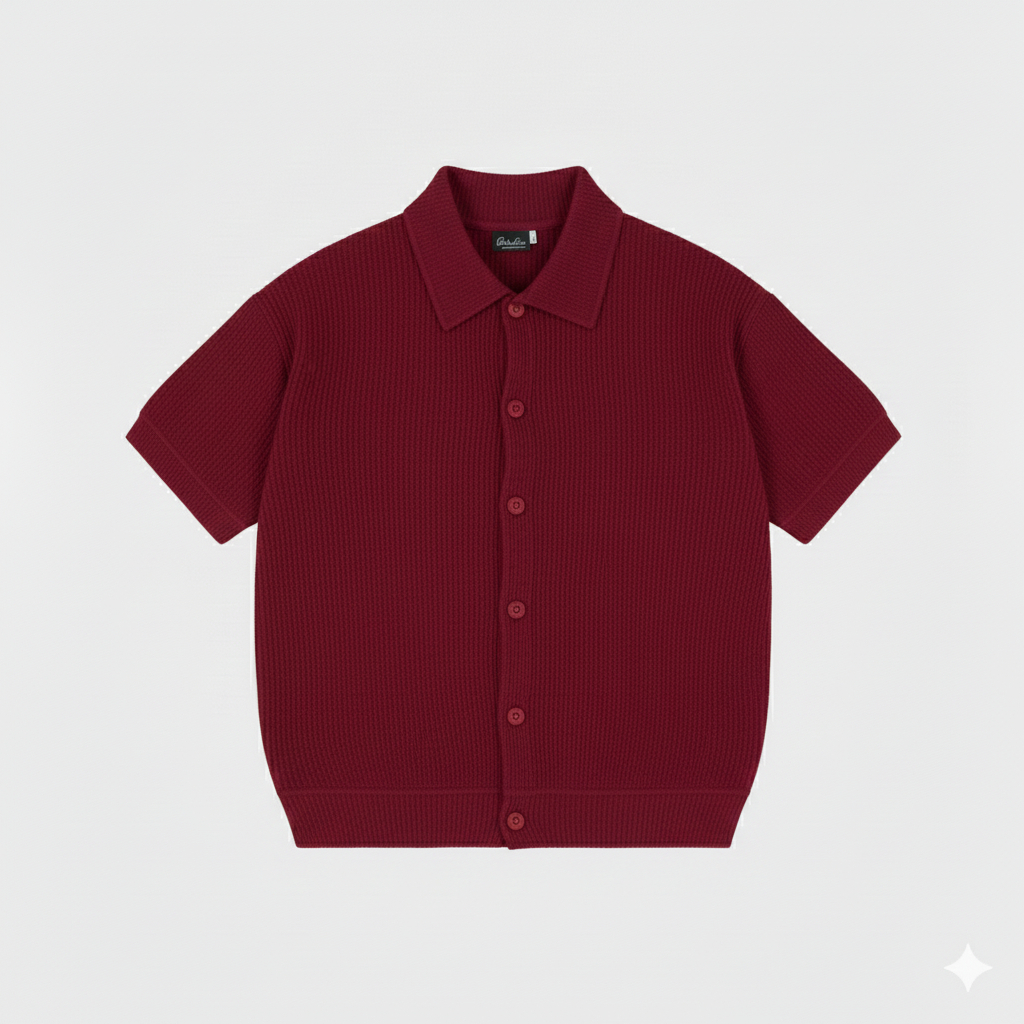 ÁO POLO WAFFLE FORM BOXY ĐEN STUDIO (  A20 ) | BigBuy360 - bigbuy360.vn