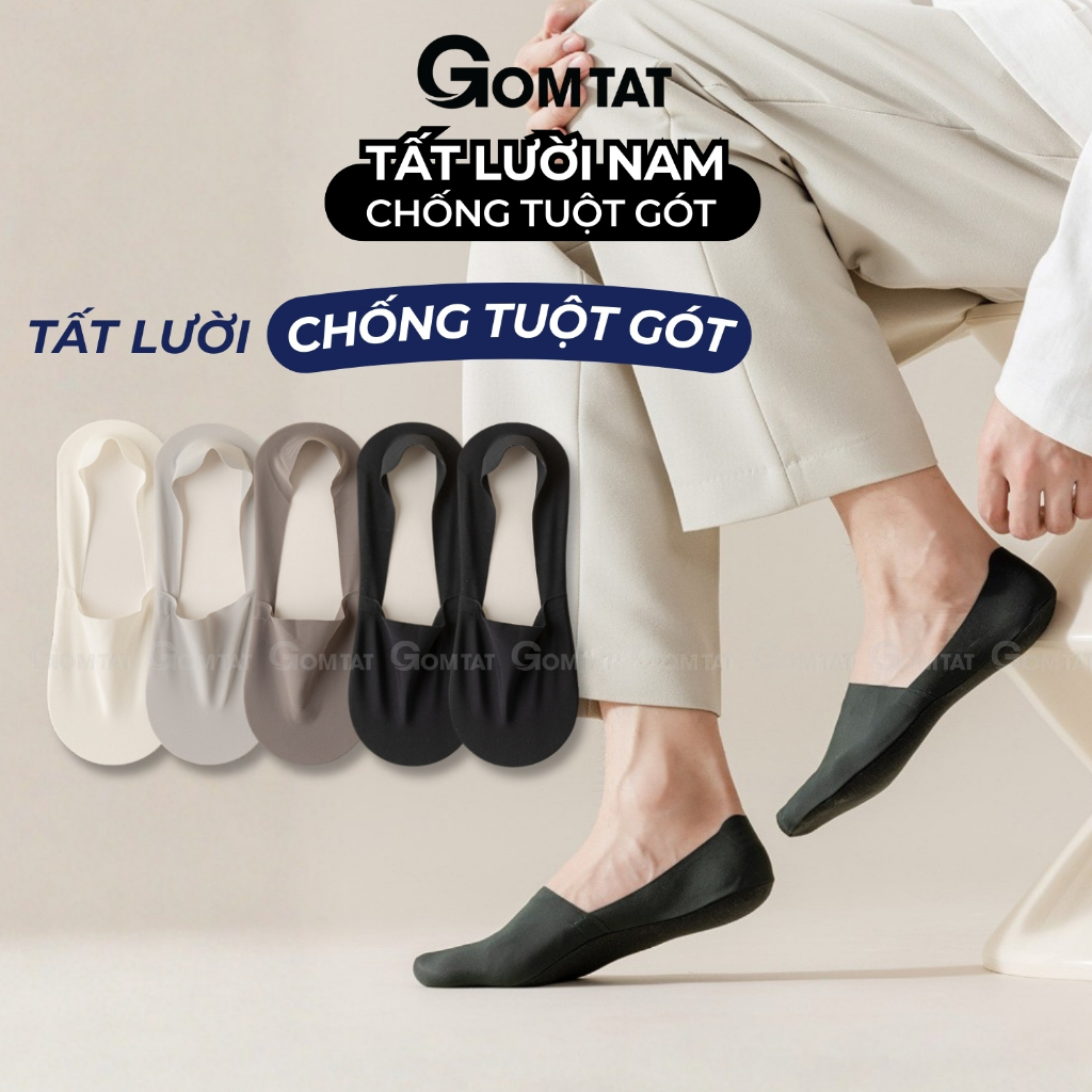 Tất lười nam chống tuột gót GOMTAT, vớ giày lười nam mềm mại, êm chân - UYE-7010