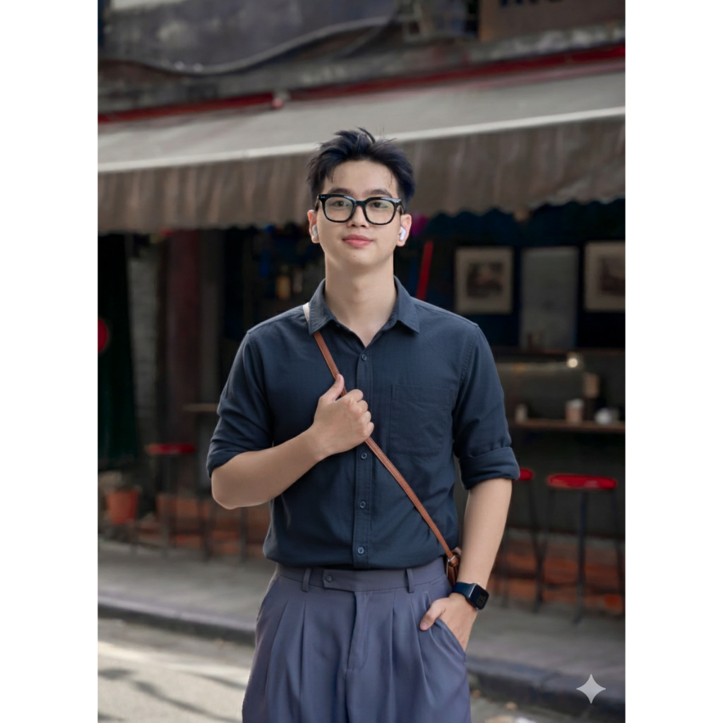 Áo Sơ Mi Nam GUSTA Form Rộng Chất Liệu Oxford Cổ Bẻ Tối Giản, Thiết Kế Giấu Cúc Tinh Tế SM120