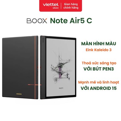 Máy đọc sách BOOX Note Air5 C Chính hãng | 10.3 inch | Màn Hình Màu Kaleido 3 | Android 15