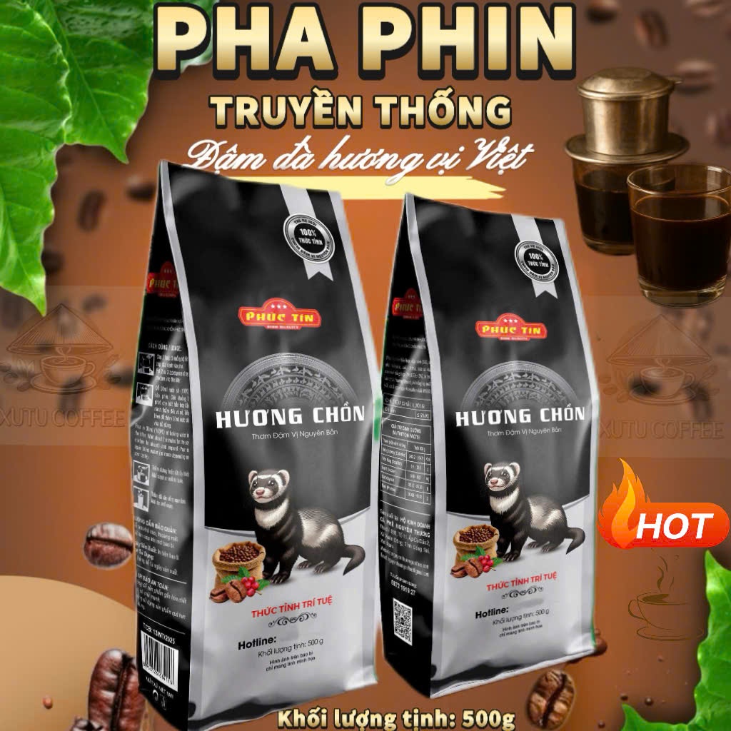 Bột Hỗn Hợp Hương Cà Phê Phúc Tín - Gu Ngọt Béo, Đậm Sánh, Thơm Bơ - Gói 500GR