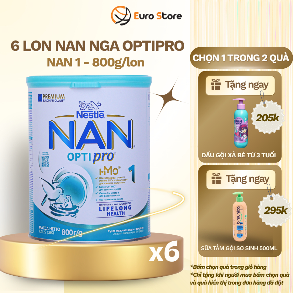 [COMBO 6 LON] Sữa Nan Nga HMO Optipro 1 Mamako - Euro Store