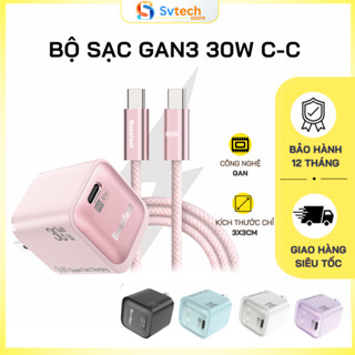 Củ Sạc Nhanh GaN3 30W + Cáp Type-C sang Type-C Basefast (Dành cho Phone 15/16/17, Samsung, Oppo, iPad)