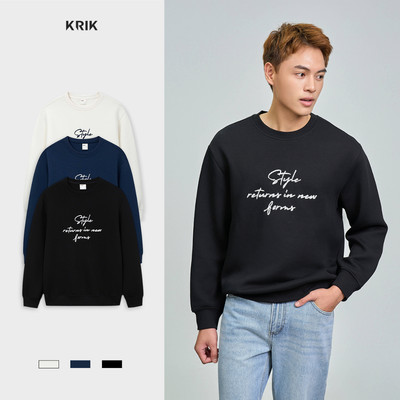 Áo Nỉ Nam KRIK  Form Classic Chất Liệu Cotton Mềm Mại Cao Cấp Tạo Điểm Nhấn Cá Tính AN4176