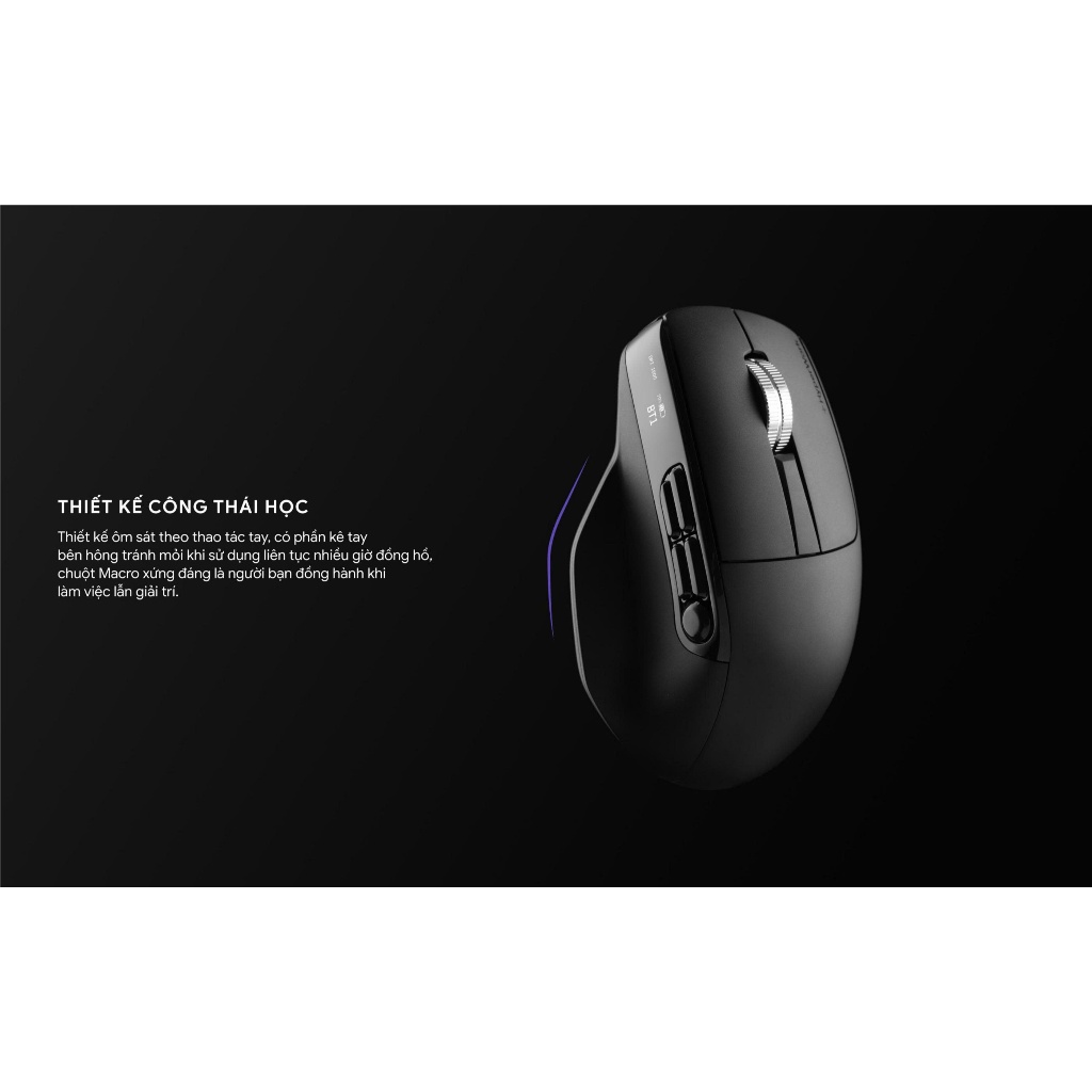 Chuột không dây Hyperwork MS02 Macro Pin sạc 700mAh (3 Mode / DPI 800-6000) | BigBuy360 - bigbuy360.vn
