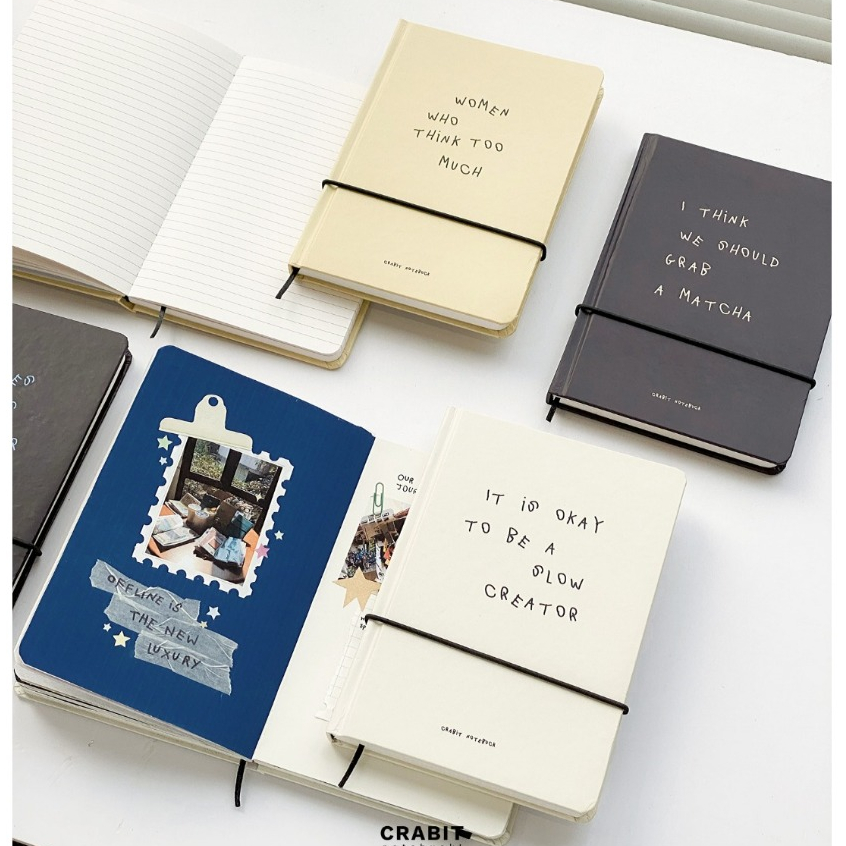 Sổ Tay A5 CRABIT A Few Note Giấy Dot Grid Kẻ Ngang 110 trang 130gsm làm scrapbook, bullet journal