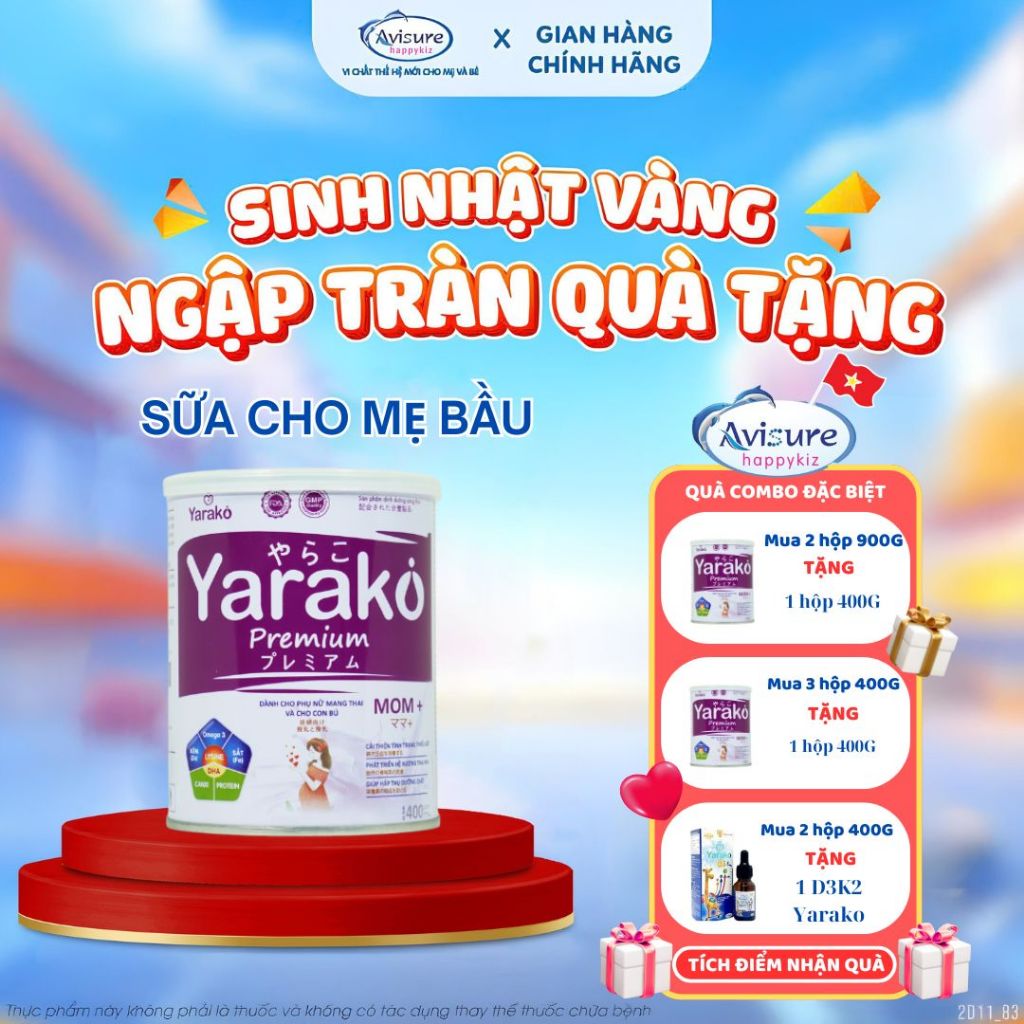 Sữa Mẹ Bầu YARAKO PREMIUM MOM – Dinh Dưỡng Vượt Trội Cho Phụ Nữ Mang Thai và Cho Con Bú