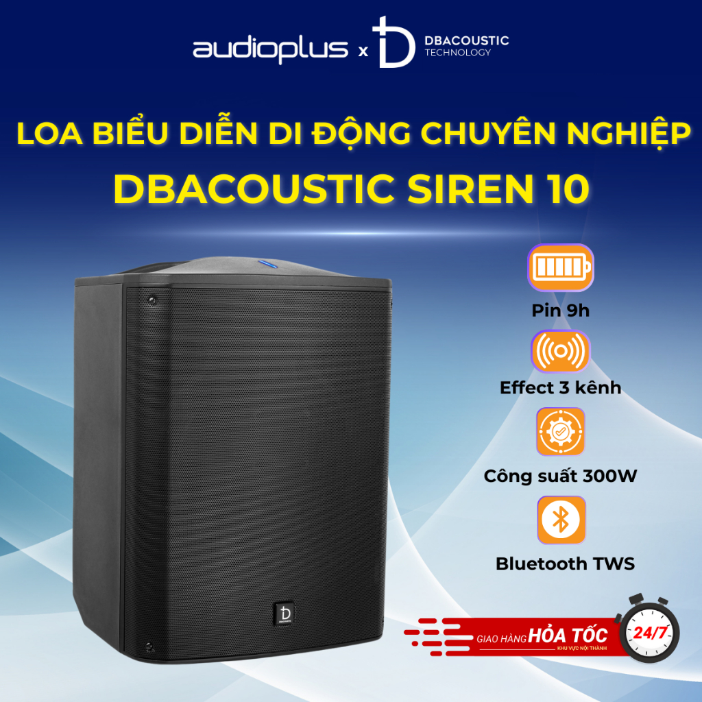 Loa Biểu Diễn Di Động Chuyên Nghiệp DBacoustic SIREN 10 - Công suất 150W - Pin 9h Liên Tục - BH 12T