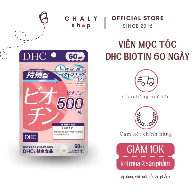 Viên thực phẩm bảo vệ sức khỏe DHC Sustained Release Biotin 60 ngày