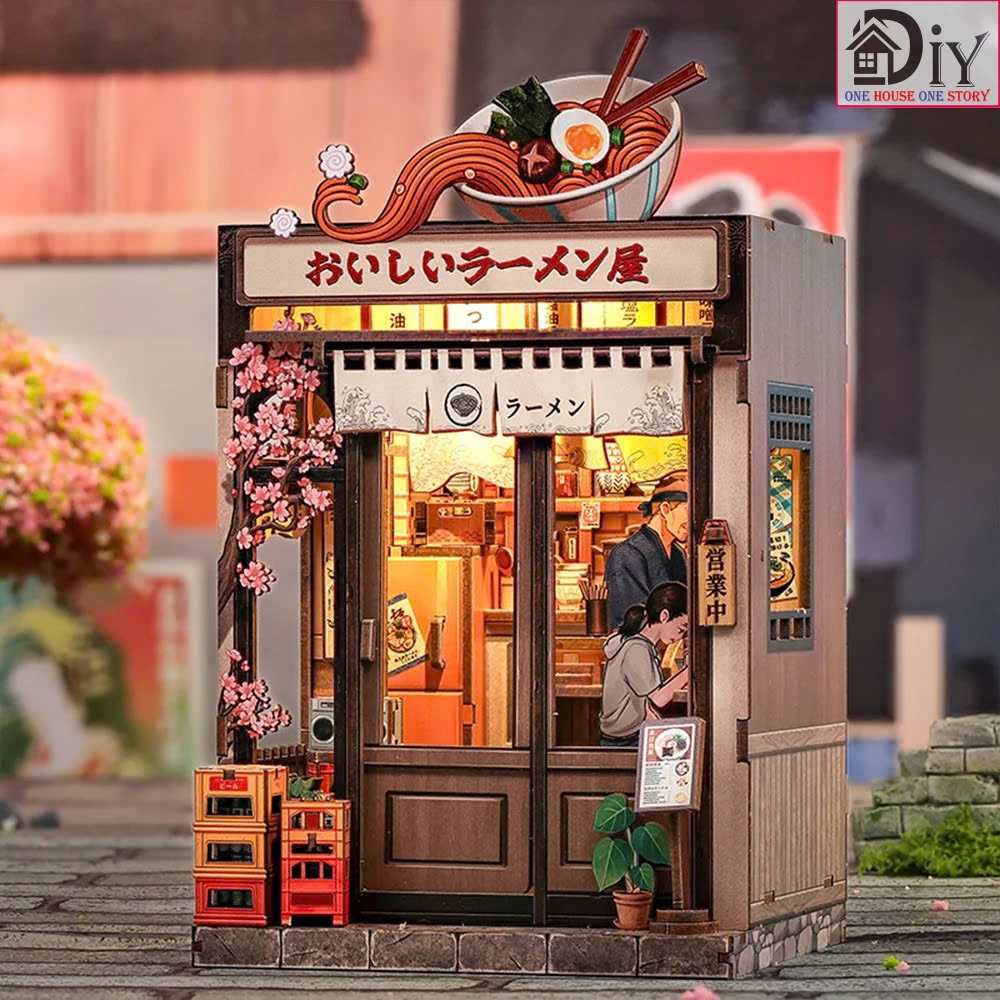 [Bản tiếng Anh] Mô hình Book Nook DIY Cutebee bằng gỗ tự lắp ghép | Oishii Kyoto Quà tặng trang trí 