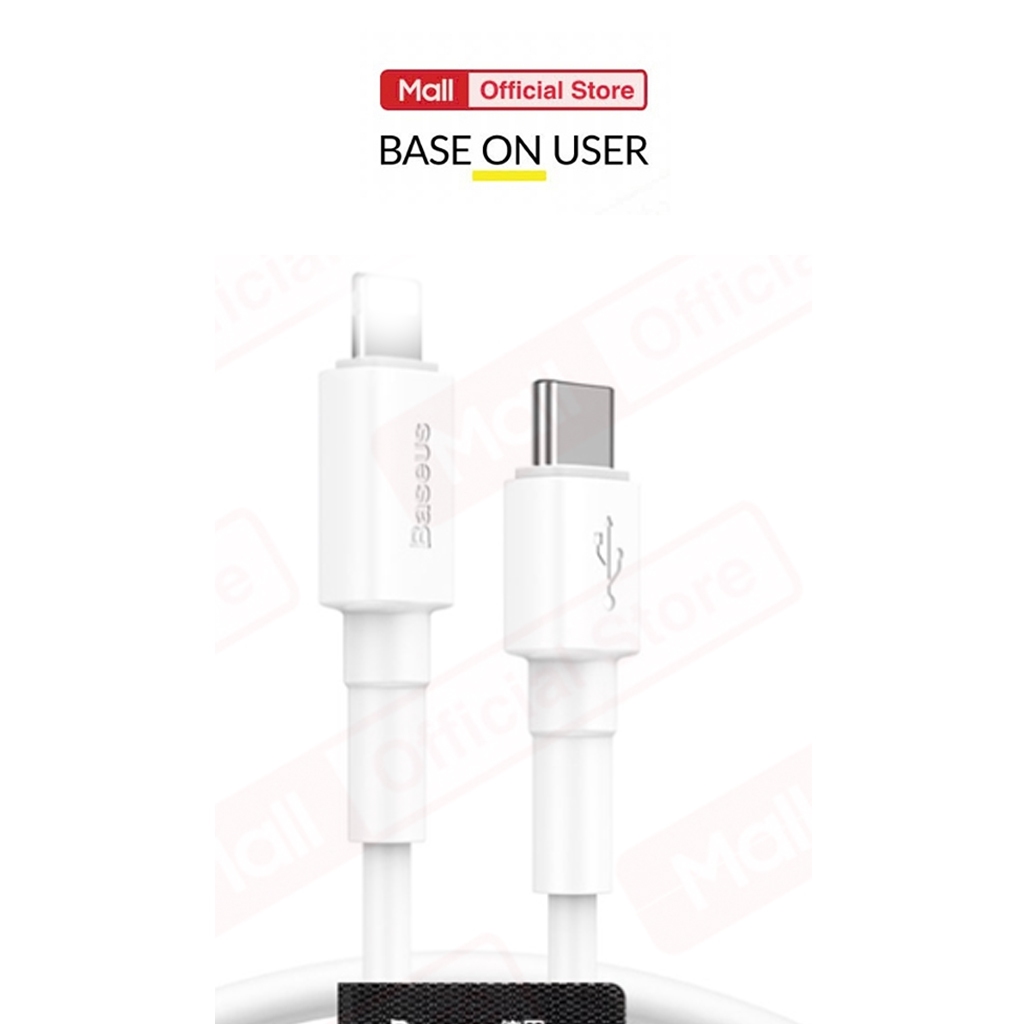 Cáp sạc nhanh và truyền dữ liêu Baseus Mini White Typec to IP PD18W 3.0A dùng cho 11/12/13/14 dài 1m