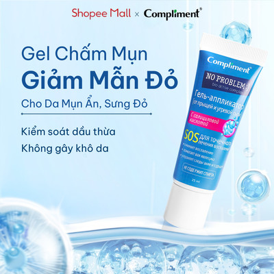 Gel Chấm Mụn Compliment SOS Kiềm Dầu, Gom Còi Mụn, Giảm Sưng & Làm Dịu Da 25ml