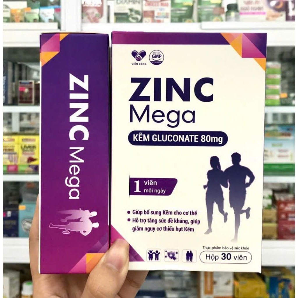 viên uống ZINC Mega , viên kẽm gluconat 80mg bổ sung kẽm cbo cơ thể , tăng sức đề kháng