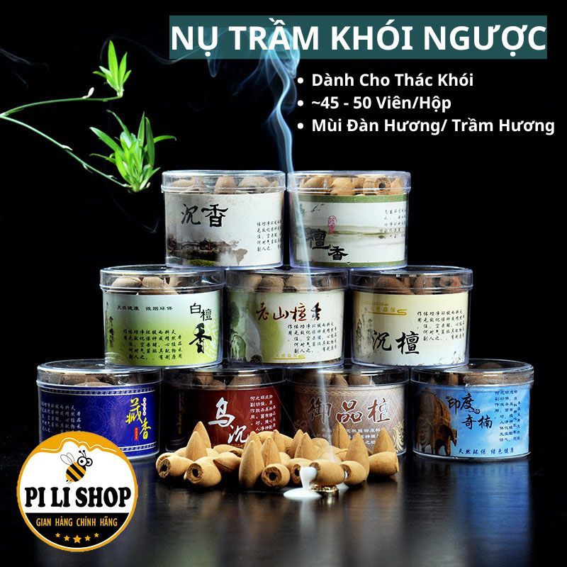 Hộp Nụ Trầm Hương Khói Ngược 45 - 50 viên, Nụ Trầm Hương Xông Nhà Hương Thiên Nhiên Dịu Nhẹ Thư Giãn