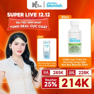   Võ Hà Linh x Bye Bye Blemish  Chấm Mụn Tràm Trà Dành Cho Mụn Viêm Mụn Body 30ml Tặng Tăm Bông Y Tế 20 Que gói 