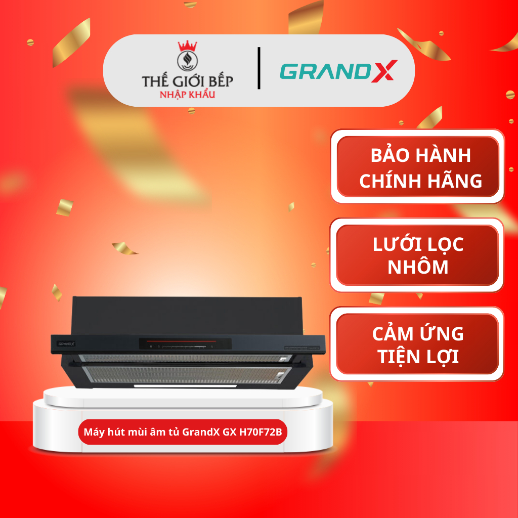 Máy hút mùi âm tủ GrandX GX H70F72B - Hút Mùi Mạnh, Dễ Lắp Đặt, Mặt Kính Cao Cấp