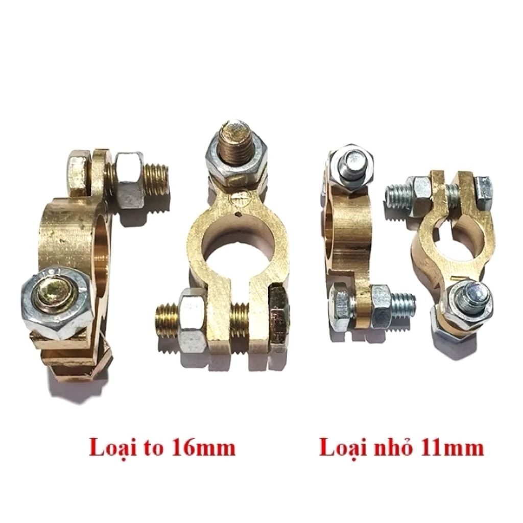 2 CÁI CỌC BÌNH ẮC QUY ĐỒNG THAU