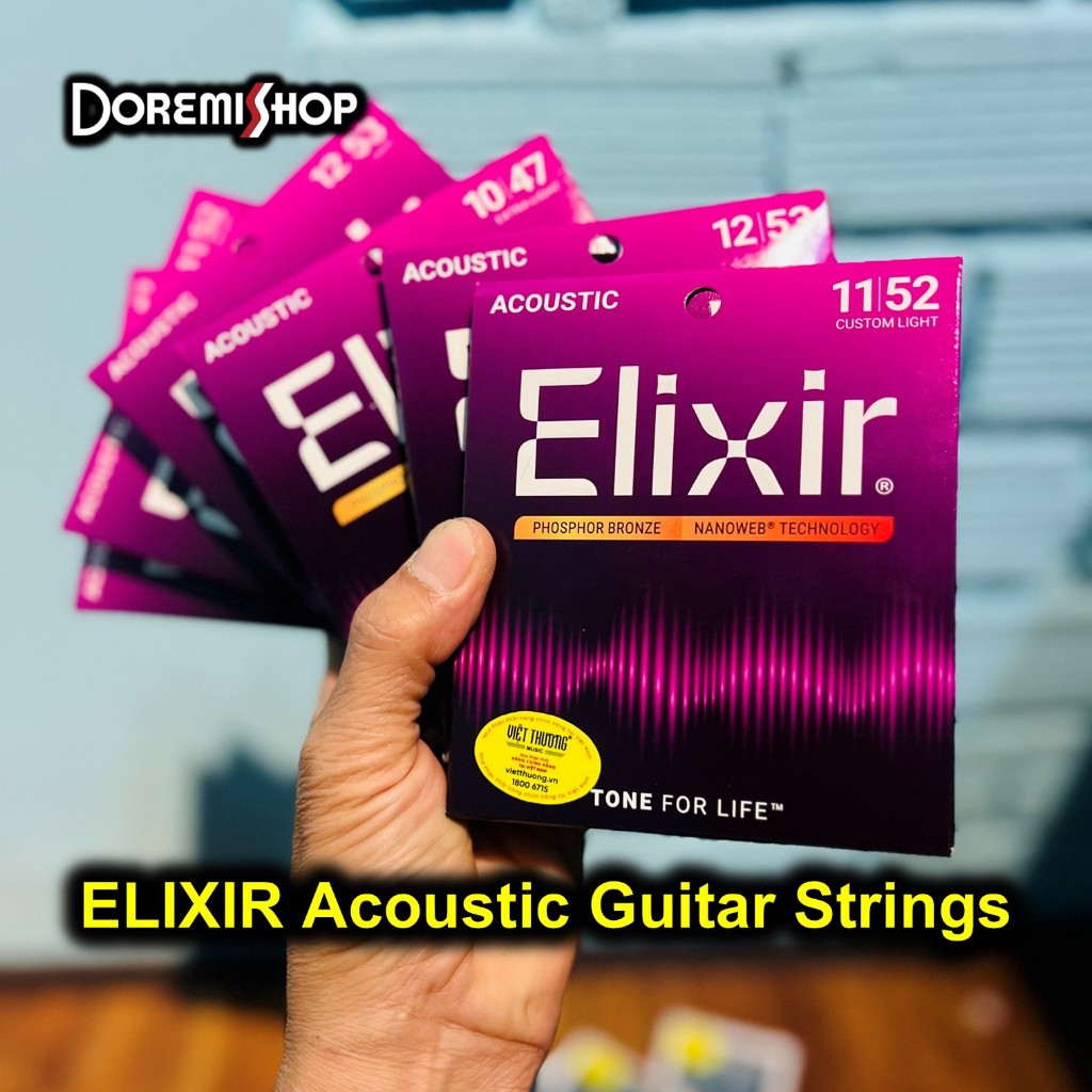 Bộ dây đàn acoustic guitar chính hãng Elixir.