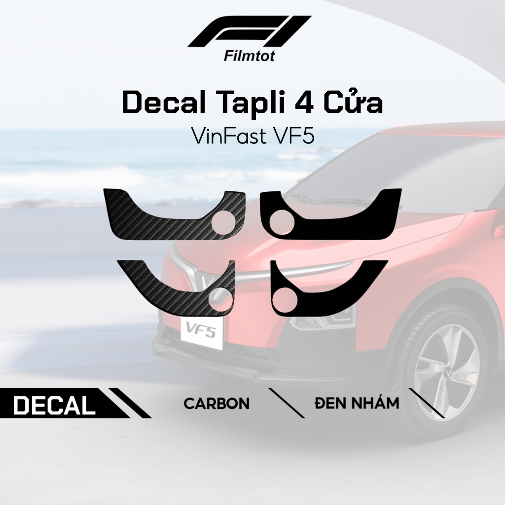 Miếng Dán Decal Tapli 4 Cửa VinFast VF5 - Chống Xước Cửa, Che Mờ Vết Xước Cũ, Phụ Kiện VF5
