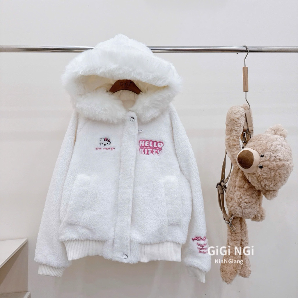 13De marzo gấu kitty lông mũ trắng 🛍️