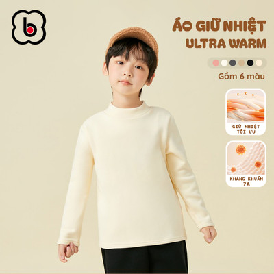 Áo giữ nhiệt Ultra Warm bé trai BabyloveGO áo thu đông dài tay cổ lọ mềm mịn ấm áp cho bé