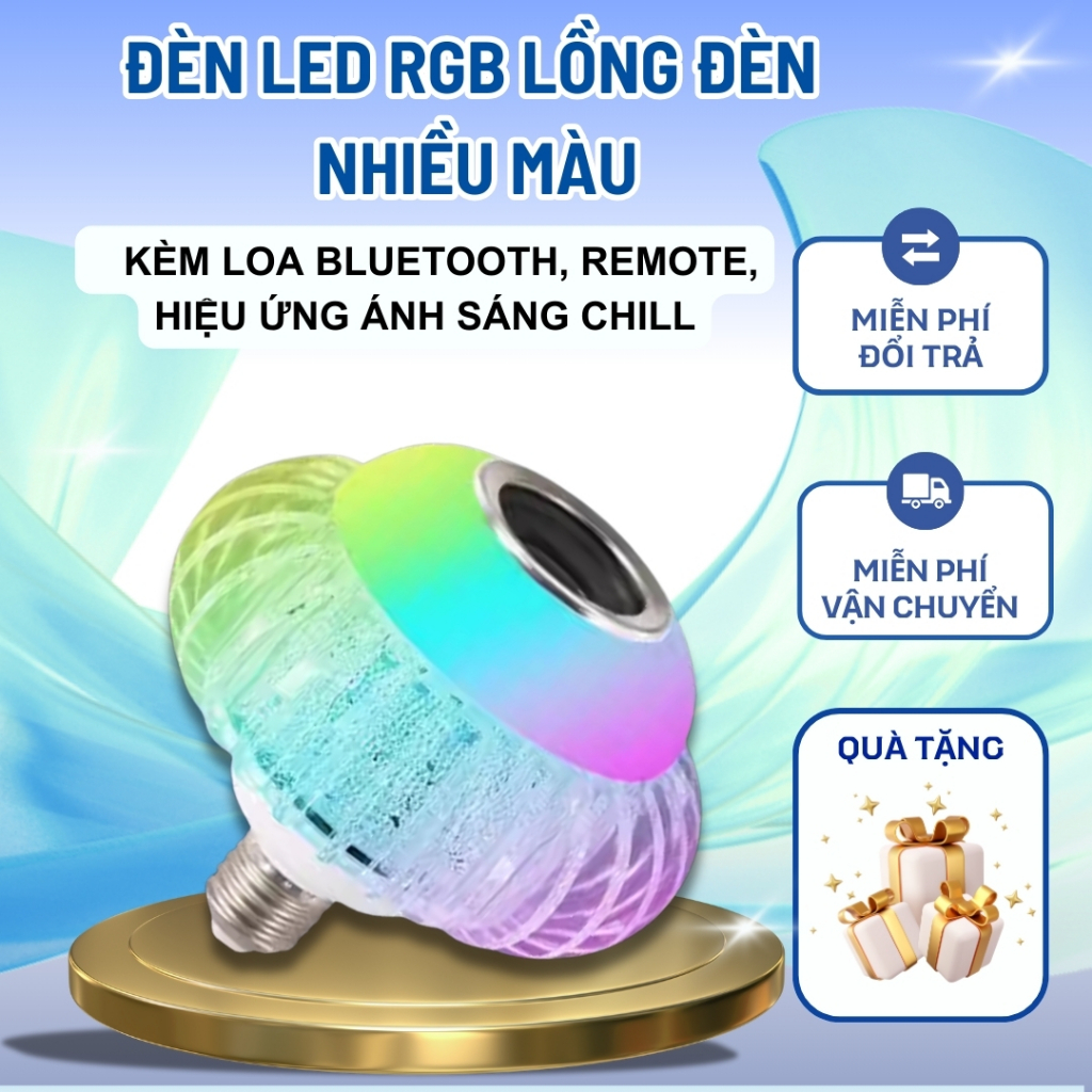 Đèn LED RGB Lồng Đèn Nhiều Màu – Kèm Loa Bluetooth, Remote, Hiệu Ứng Ánh Sáng Chill