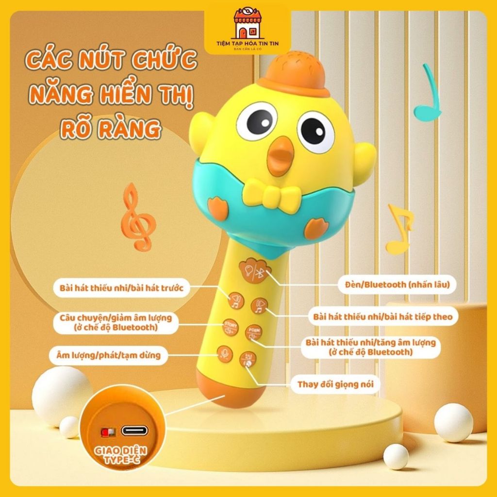 Mic hát karaoke bluetooth không dây kèm sạc cao cấp cho bé micro không dây livestream mini máy phát 